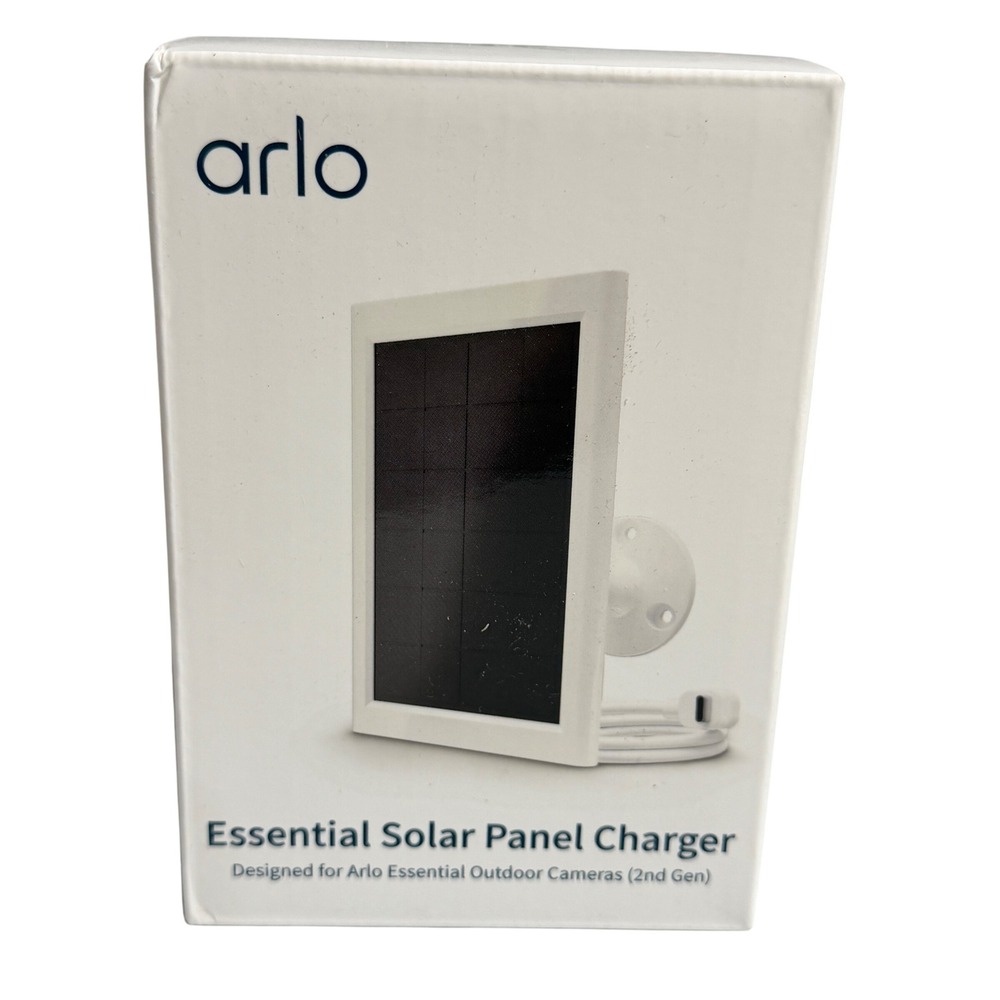 Arlo Essential Solar Panel Charger 2nd Gen White VMA6600 for Outdoor Cameras
